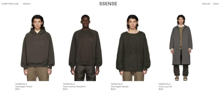 SSENSE front page