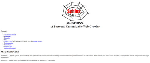 WebSPHINX homepage